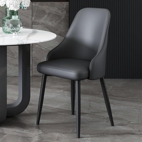 NMVAWIPT 2-teiliges Esszimmerstuhl-Set, Moderner Kunstleder-Stuhl Mit Mittelhoher Rückenlehne Und Gepolsterter Sitzfläche, Ohne Armlehnen, Ergonomische for Die Theke(Dark Grey) von NMVAWIPT