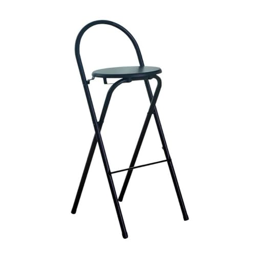 NMVAWIPT 26-75 Zoll Klappbarer Barhocker Aus Holz, Runder Klappstuhl, Runder Kücheninsel-Frühstücksstuhl(Black,70cm/28inch) von NMVAWIPT