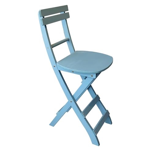 NMVAWIPT 2er-Pack 24" Klappbarer Barhocker Aus Holz – Tragbarer Hochstuhl Mit Rückenlehne Und Fußstütze for Küche, Frühstück, Balkon(Blue) von NMVAWIPT