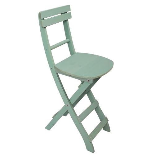 NMVAWIPT 2er-Pack 24" Klappbarer Barhocker Aus Holz – Tragbarer Hochstuhl Mit Rückenlehne Und Fußstütze for Küche, Frühstück, Balkon(Green) von NMVAWIPT
