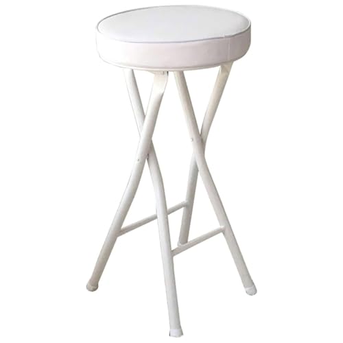 NMVAWIPT 2er-Pack 25" Klappbare Barhocker, Rückenfreie Thekenhocker for Küche, Büro, Wohnheim(White) von NMVAWIPT
