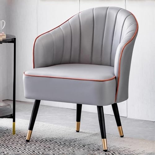 NMVAWIPT 2er-Pack Esszimmerstühle Im Mid-Century-Stil Mit Sitzfläche Aus PU-Leder Und Metallbeinen, Ergonomisches Design for Zimmer, Küche Oder Büro(Light Grey) von NMVAWIPT