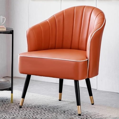 NMVAWIPT 2er-Pack Esszimmerstühle Im Mid-Century-Stil Mit Sitzfläche Aus PU-Leder Und Metallbeinen, Ergonomisches Design for Zimmer, Küche Oder Büro(Orange 2) von NMVAWIPT