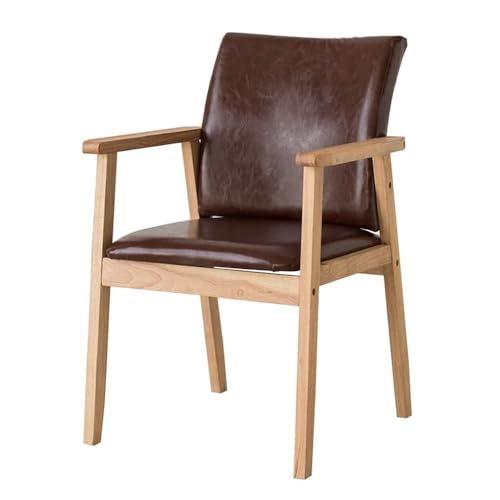 NMVAWIPT 2er-Pack Esszimmerstühle Mit Massivholzrahmen, Sitzhöhe 48 cm, Sessel, Rahmen Aus Gummibaumholz, Ölwachs-Lederpolster, 150 Kg Tragkraft(Color 1) von NMVAWIPT