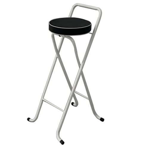 NMVAWIPT 2er-Pack Klappbarer Barhocker Mit Dickem Kissen – Tragbar, 100 Kg Tragkraft, for Küche, Wohnzimmer, Garten(Black-White,75cm/30in) von NMVAWIPT