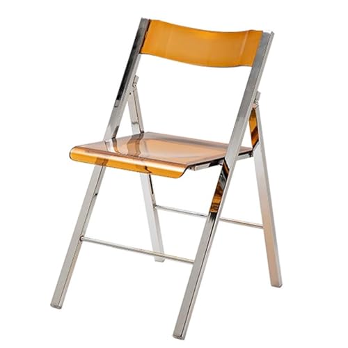 NMVAWIPT 2er-Pack Klappstühle Aus Acryl, Tragbare Faltbare Hocker Mit Rutschfesten Füßen for Badezimmer, Schminktisch, Büro, Wasserdicht Und Leicht(Orange) von NMVAWIPT