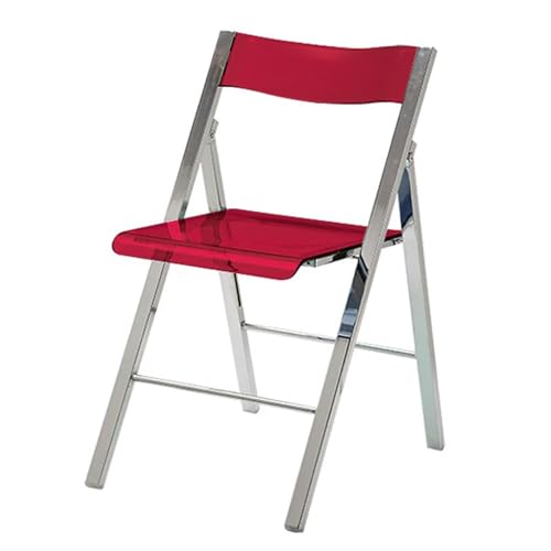 NMVAWIPT 2er-Pack Klappstühle Aus Acryl, Tragbare Faltbare Hocker Mit Rutschfesten Füßen for Badezimmer, Schminktisch, Büro, Wasserdicht Und Leicht(Red) von NMVAWIPT