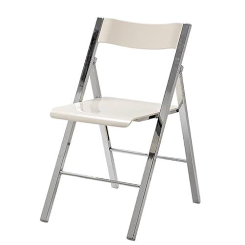NMVAWIPT 2er-Pack Klappstühle Aus Acryl, Tragbare Faltbare Hocker Mit Rutschfesten Füßen for Badezimmer, Schminktisch, Büro, Wasserdicht Und Leicht(White Opaque) von NMVAWIPT