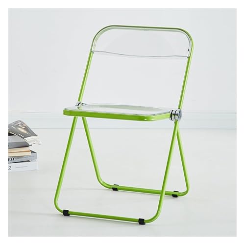 NMVAWIPT 2er-Pack Klappstühle Aus Klarem Acryl Mit Rückenlehne – Tragbarer, Zusammenklappbarer Hocker for Zuhause, Café, Bar(Green) von NMVAWIPT