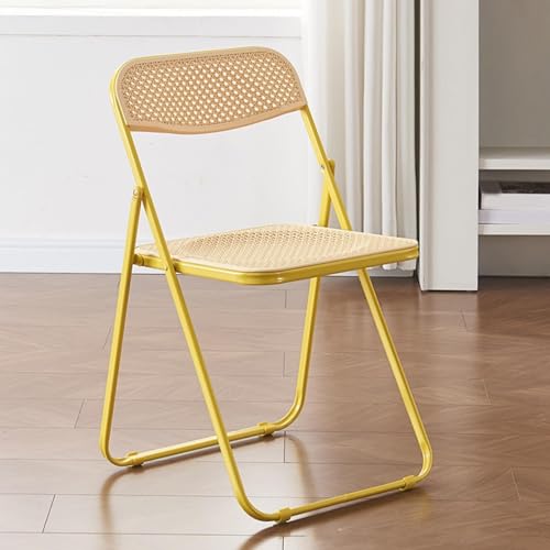 NMVAWIPT 2er-Pack Klappstühle Aus Kunststoff Mit Metallrahmen, Stapelbarer, Leichter Hocker for Den Innen- Und Außenbereich, 100 Kg Tragkraft(Yellow) von NMVAWIPT