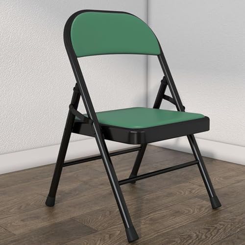NMVAWIPT 2er-Pack Klappstühle for Die Freizeit – Basis Aus Verstärktem Stahl, Sitzfläche PVC-Leder, Gepolsterte Rückenlehne Zuhause, Büro, Arbeitszimmer(Green) von NMVAWIPT