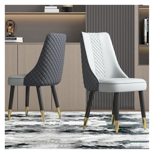NMVAWIPT 2er-Pack Mid-Century-Esszimmerstühle Mit Extra Dicker Kunstleder-Rückenlehne for Esszimmer Und Küche(Gray) von NMVAWIPT