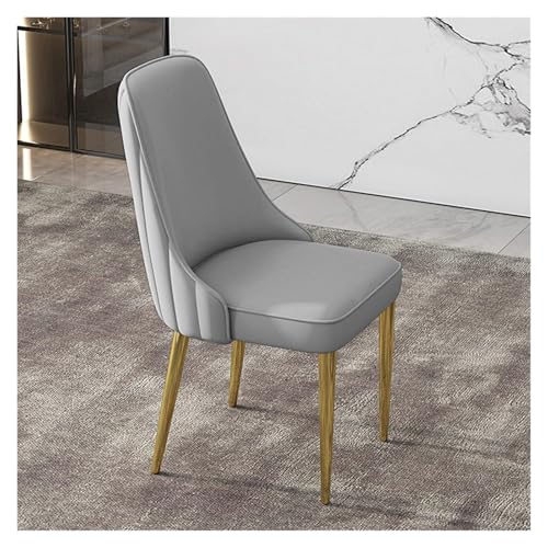 NMVAWIPT 2er-Pack Mid-Century-Esszimmerstühle Mit Goldenen Metallbeinen, Moderne Seitenstühle Aus PU-Leder(Gray) von NMVAWIPT