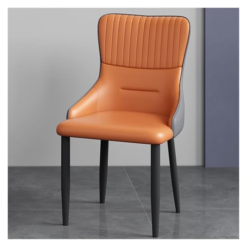 NMVAWIPT 2er-Pack Mid-Century-Esszimmerstühle Mit Kunstlederpolsterung Und Metallbeinen for Die Küche Zu Hause(Orange) von NMVAWIPT