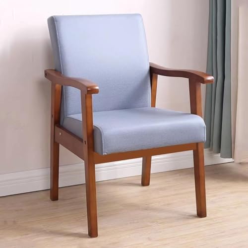 NMVAWIPT 2er-Pack Mid-Century Modern Akzentstühle Mit Beinen Aus Massivholz – Atmungsaktives ESS- Und Schreibtischstuhl-Set(Light Blue/a) von NMVAWIPT
