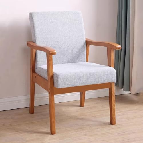 NMVAWIPT 2er-Pack Mid-Century Modern Akzentstühle Mit Beinen Aus Massivholz – Atmungsaktives ESS- Und Schreibtischstuhl-Set(Light Grey/B) von NMVAWIPT