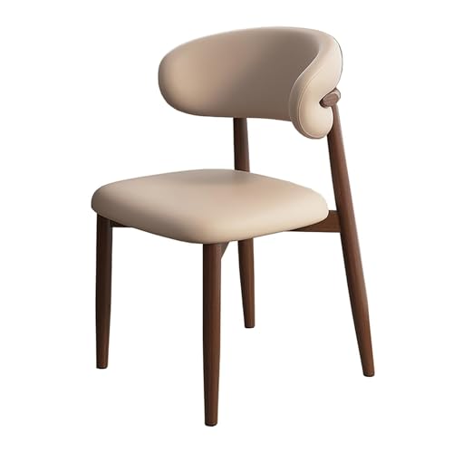 NMVAWIPT 2er-Pack Moderne Esszimmerstühle Aus Holz Mit Kunstlederpolsterung Und Gebogener Rückenlehne for Küche Wohnzimmer(Dark Khaki,Walnut Legs) von NMVAWIPT