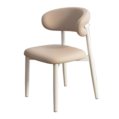 NMVAWIPT 2er-Pack Moderne Esszimmerstühle Aus Holz Mit Kunstlederpolsterung Und Gebogener Rückenlehne for Küche Wohnzimmer(Dark Khaki,White Legs) von NMVAWIPT