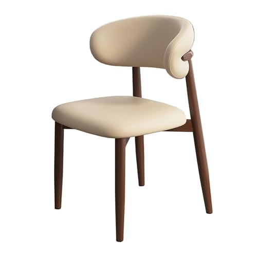 NMVAWIPT 2er-Pack Moderne Esszimmerstühle Aus Holz Mit Kunstlederpolsterung Und Gebogener Rückenlehne for Küche Wohnzimmer(Light Khaki,Walnut Legs) von NMVAWIPT