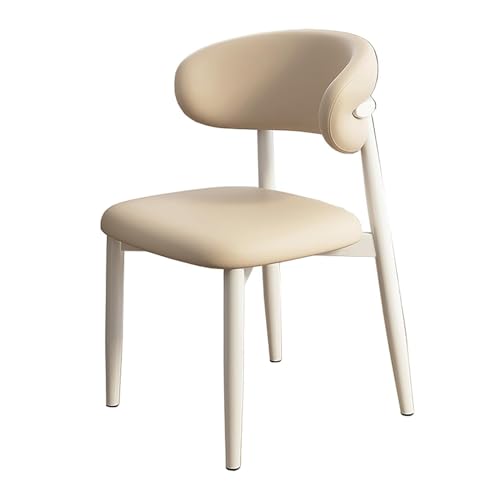 NMVAWIPT 2er-Pack Moderne Esszimmerstühle Aus Holz Mit Kunstlederpolsterung Und Gebogener Rückenlehne for Küche Wohnzimmer(Light Khaki,White Legs) von NMVAWIPT