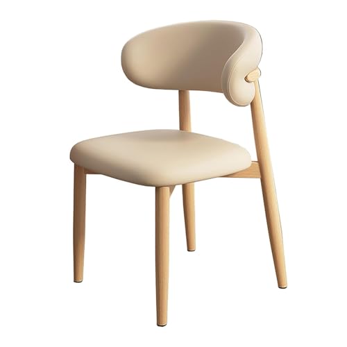 NMVAWIPT 2er-Pack Moderne Esszimmerstühle Aus Holz Mit Kunstlederpolsterung Und Gebogener Rückenlehne for Küche Wohnzimmer(Light Khaki,Wooden Legs) von NMVAWIPT
