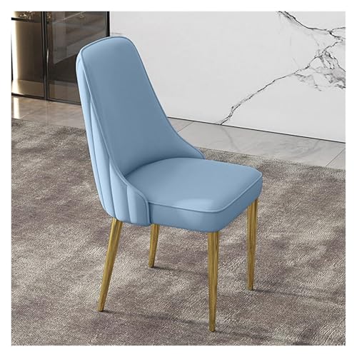 NMVAWIPT 2er-Pack Moderne Esszimmerstühle Aus Leder Mit Goldenen Beinen, Ergonomisches Design for Küche Und Wohnzimmer(Blue) von NMVAWIPT