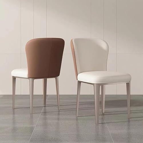 NMVAWIPT 2er-Pack Moderne Esszimmerstühle Aus Massivholz – Sitzfläche Und Rückenlehne PU-Leder Mit Hochdichtem Schaumstoff, Stapelbarer Rahmen Gummibaumholz von NMVAWIPT