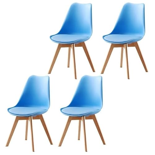 NMVAWIPT 2er-Pack Moderne Esszimmerstühle – Gepolsterte Beistellstühle Mit Metall- Und Holzbeinen(Blue,4 Pieces) von NMVAWIPT