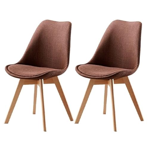 NMVAWIPT 2er-Pack Moderne Esszimmerstühle – Gepolsterte Beistellstühle Mit Metall- Und Holzbeinen(Coffee,2 Pieces) von NMVAWIPT
