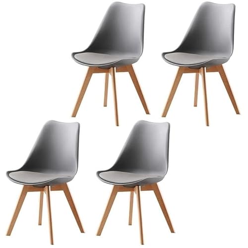 NMVAWIPT 2er-Pack Moderne Esszimmerstühle – Gepolsterte Beistellstühle Mit Metall- Und Holzbeinen(Gray,4 Pieces) von NMVAWIPT