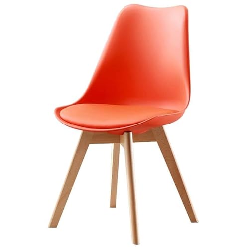 NMVAWIPT 2er-Pack Moderne Esszimmerstühle – Gepolsterte Beistellstühle Mit Metall- Und Holzbeinen(Orange,1 Piece) von NMVAWIPT