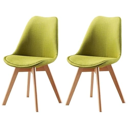NMVAWIPT 2er-Pack Moderne Esszimmerstühle – Gepolsterte Beistellstühle Mit Metall- Und Holzbeinen(PEA Green,2 Pieces) von NMVAWIPT