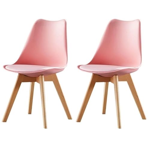 NMVAWIPT 2er-Pack Moderne Esszimmerstühle – Gepolsterte Beistellstühle Mit Metall- Und Holzbeinen(Pink,2 Pieces) von NMVAWIPT
