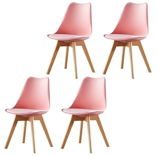 NMVAWIPT 2er-Pack Moderne Esszimmerstühle – Gepolsterte Beistellstühle Mit Metall- Und Holzbeinen(Pink,4 Pieces) von NMVAWIPT