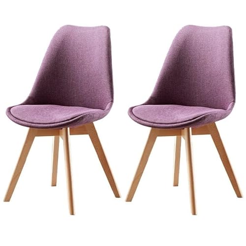 NMVAWIPT 2er-Pack Moderne Esszimmerstühle – Gepolsterte Beistellstühle Mit Metall- Und Holzbeinen(Purple,2 Pieces) von NMVAWIPT