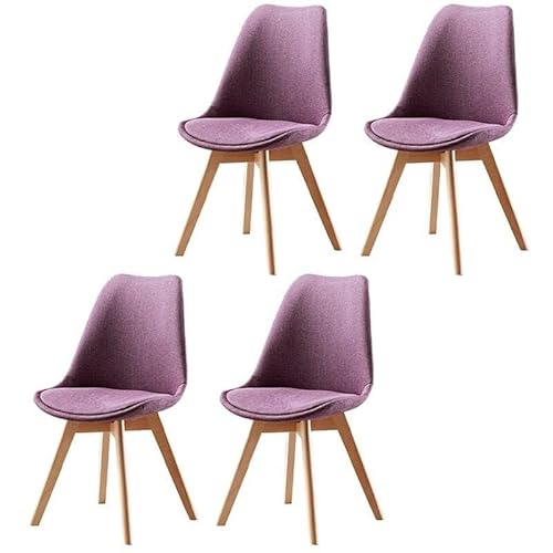 NMVAWIPT 2er-Pack Moderne Esszimmerstühle – Gepolsterte Beistellstühle Mit Metall- Und Holzbeinen(Purple,4 Pieces) von NMVAWIPT