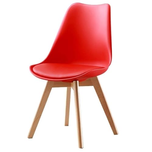 NMVAWIPT 2er-Pack Moderne Esszimmerstühle – Gepolsterte Beistellstühle Mit Metall- Und Holzbeinen(Red,1 Piece) von NMVAWIPT