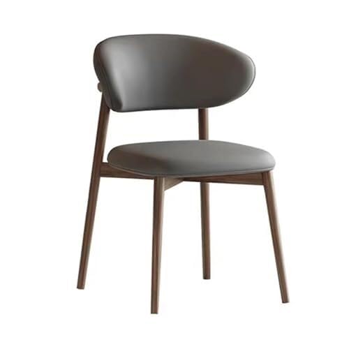 NMVAWIPT 2er-Pack Moderne Esszimmerstühle Mit Holzbeinen Und Geschwungener Rückenlehne, Kunstlederpolsterung(Dark Gray) von NMVAWIPT