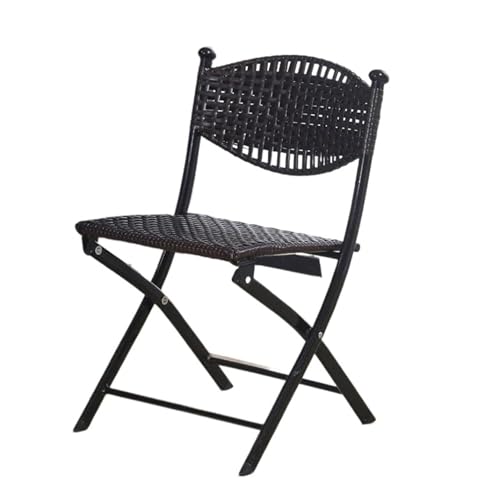 NMVAWIPT 2er-Pack Rattan-Klappstühle – 14 Zoll 16 18 Tragbarer Outdoor-Hocker Mit Rückenlehne for Gartenpicknick-Café(Black,45cm) von NMVAWIPT