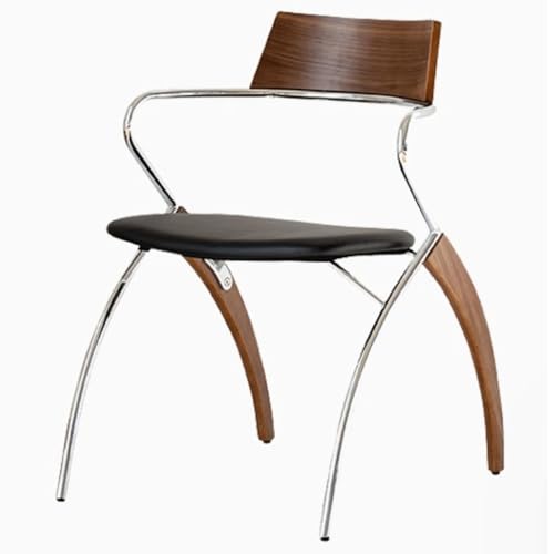NMVAWIPT 2er-Pack Retro-Ledersessel Mit Stahlbeinen, Ohrensessel Im Mittelalterlichen Stil for Wohnzimmer, Arbeitszimmer Oder Büro(Black) von NMVAWIPT