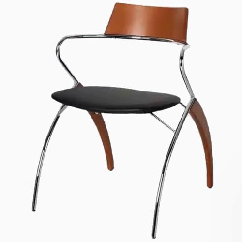 NMVAWIPT 2er-Pack Retro-Ledersessel Mit Stahlbeinen, Ohrensessel Im Mittelalterlichen Stil for Wohnzimmer, Arbeitszimmer Oder Büro(Brown) von NMVAWIPT