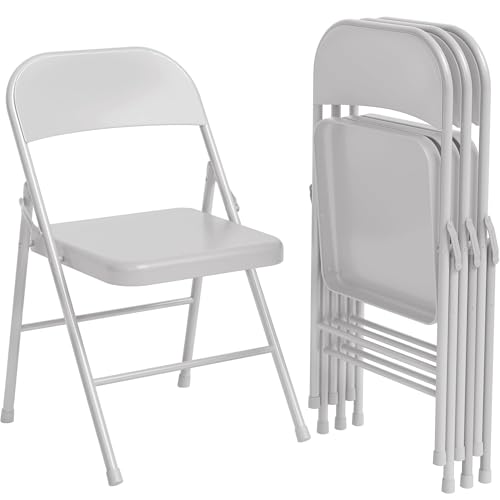 NMVAWIPT 2er-Pack Robuste Klappstühle Aus Stahl – Leicht, Stapelbar Und Wasserdicht for Drinnen, Draußen, Camping, Partys, Terrasse, Schlafzimmer, Veranstaltungen(Gray) von NMVAWIPT