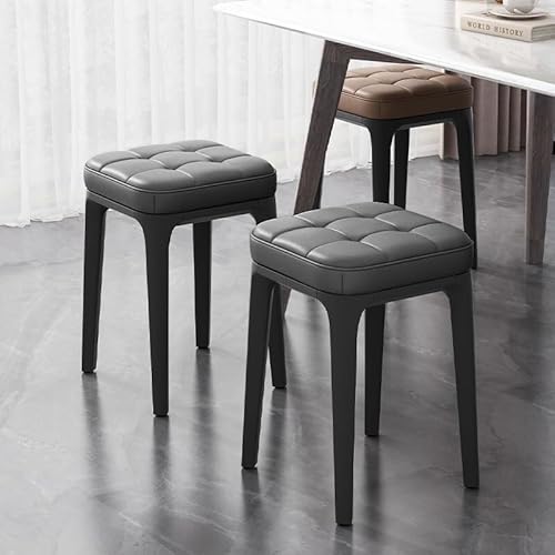 NMVAWIPT 2er-Pack Schminkhocker, Gepolsterte Dicke Sitzfläche Mit Abgerundeten Ecken, Stapelbares Design(Grey 9) von NMVAWIPT