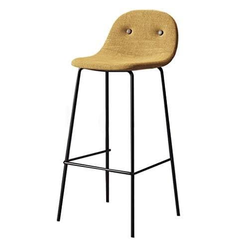 NMVAWIPT 2er-Set Barhocker Aus Metall, Gepolsterte Thekenstühle Mit Rückenlehne Und Fußstütze – Modernes Pub-Bistro Schwarzem Eisenrahmen(Yellow) von NMVAWIPT