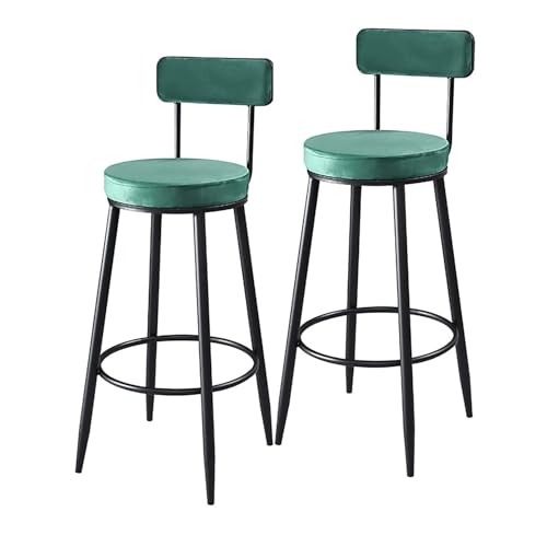 NMVAWIPT 2er-Set Barhocker Aus Samt Mit Hoher Rückenlehne Und Fußstütze, Moderne Thekenstühle Mit Metallrahmen for Kücheninsel, Hausbar Und Restaurant(Gray) von NMVAWIPT