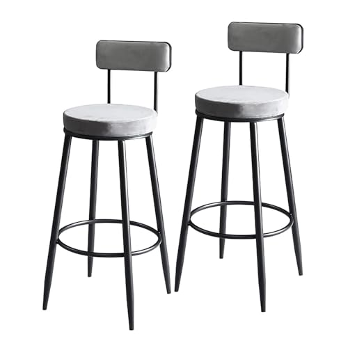 NMVAWIPT 2er-Set Barhocker Aus Samt Mit Hoher Rückenlehne Und Fußstütze, Moderne Thekenstühle Mit Metallrahmen for Kücheninsel, Hausbar Und Restaurant(Green) von NMVAWIPT