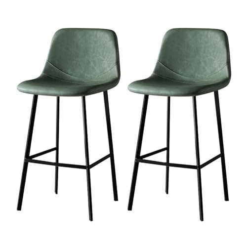 NMVAWIPT 2er-Set Barhocker In Thekenhöhe Mit Rückenlehne, Kücheninselstühle Aus Kunstleder(Green,75cm) von NMVAWIPT