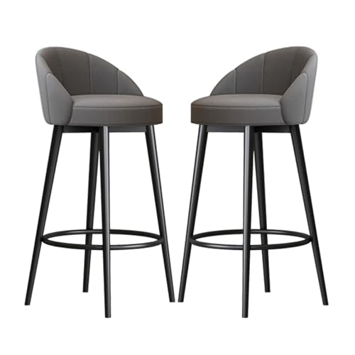 NMVAWIPT 2er-Set Barhocker Mit Samtpolsterung Und Rückenlehne Aus Metallrahmen for Die Bartheke In Der Kücheninsel(Gray,65cm) von NMVAWIPT