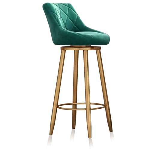 NMVAWIPT 2er-Set Drehbare Barhocker Aus Samt Mit Rückenlehne, Kücheninselstühle In Thekenhöhe, 360°-Drehung, Metallbeine(1 Pcs,65cm(25.6 in)) von NMVAWIPT