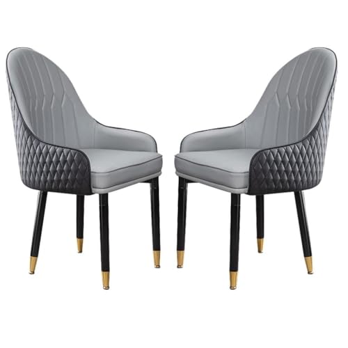 NMVAWIPT 2er-Set Esszimmerstühle, Küchensessel Aus Mikrofaserleder Mit Weich Gepolsterter Sitzfläche Und Beinen Buchenholz for Büro, Lounge, Schlafzimmer(Black+Light Gray) von NMVAWIPT